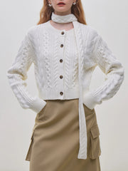 Twisted Flower Short Knit Cardigan