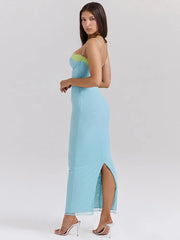 Lace Spaghetti Strap Patchwork Bodycon Dress