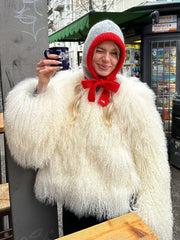 Cropped Fluffy Faux Fur Winter Coat