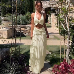 V Neck Puff Sleeve Shorts Two Piece Set