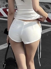High-Waist Punk Letter Short