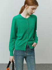 Casual Solid Knit Early Autumn Cardigan