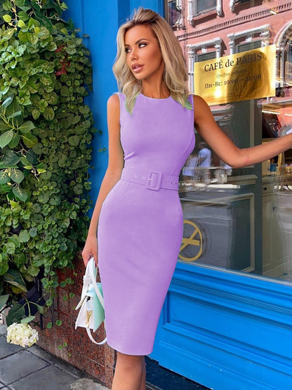 Amy Fashion - Bandage Lilac Purple Elegant Party dress