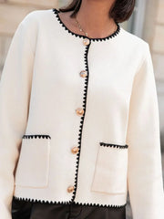 Patchwork Knitted Elegant Winter Coat