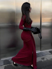 Ruched Twist Splice Bodycon Maxi Dress