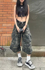 Camouflage Straight Calf Pant