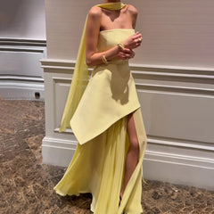 Backless Split Knit Sheer Maxi Dress