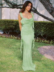 Slip Satin Spaghetti Strap Midi Dress