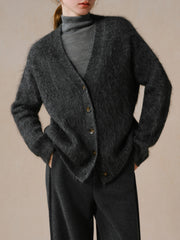 Alpaca V-neck Chic Warm Knit Cardigan