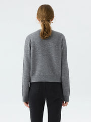 Jacquard Round Neck Office Knit Cardigan