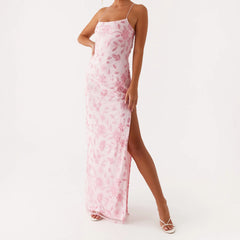 Beaded Sequin Cami Split Bodycon Dress