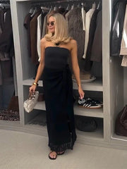 Lace Up Off Shoulder Midi Dress