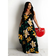 Plus Size Floral Loose Slip Maxi Dress