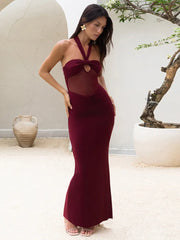 Hollow Mesh See-through Club Bodycon Dress