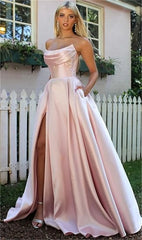 Satin Slit Corset White Vacation Dress