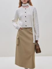 Twisted Flower Short Knit Cardigan