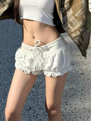 Low-Rise Zippered Denim Short