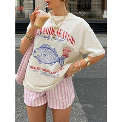 Seafood Vintage Oversized Cotton T-shirt