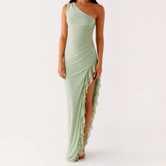 Sleeveless One Shoulder So Bodycon Dress