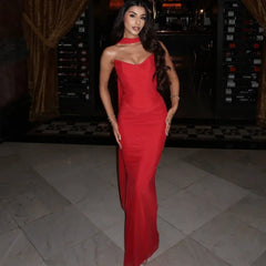 Strapless Bodycon Maxi Skirt Two Piece Set