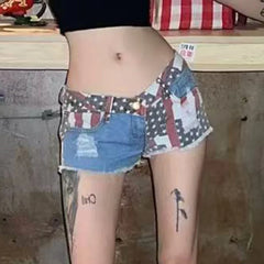 Classic Red Vintage Denim Short