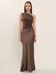 Satin Patchwork Sleeveless Club Bodycon Dress