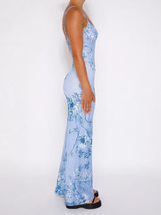 Floral Sleeveless V-neck Vacation Dress