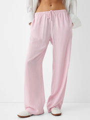 Striped Pink Blue Straight Pant