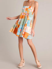 Floral Spaghetti Strap Open Back Boho Dress