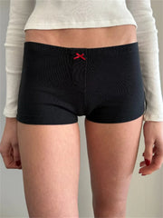 Star Print Knee Denim Short