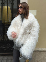 Short Fox Fur Imitation Warm Coat