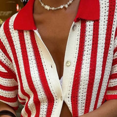 Office Rib V-Neck Knit Top