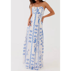 Ruched Floral Off Shoulder A-Line Vacation Dress