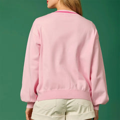 Glitter Sequined V-neck Bow Button Cardigan