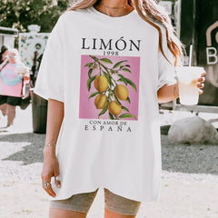 Lemon Botanical Oversized Cotton T-shirt