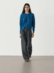 Minimalist Round Neck Knit Short Cardigan