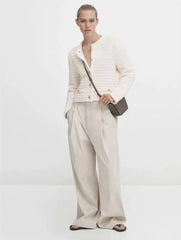 Textured Button Short Knit Cardigan