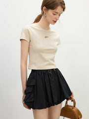Sun-Resistant Slim Cropped T-shirt