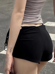 High-Waist Punk Letter Short