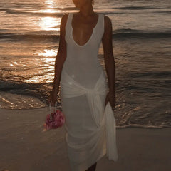 White See Through Tank Midi Dress