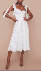 Suspender Ivory Print Dress