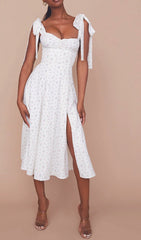 Suspender Ivory Print Dress