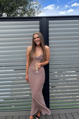 See Through Striped Beach Midi Dress