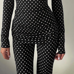 Polka Dot Slim Bootcut Pant