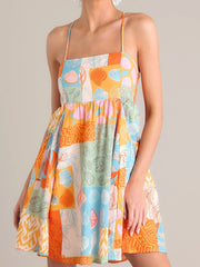 Floral Spaghetti Strap Open Back Boho Dress