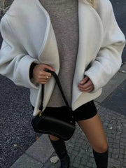 Elegant Scalloped Woolen Short Coat