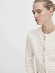 Textured Button Short Knit Cardigan