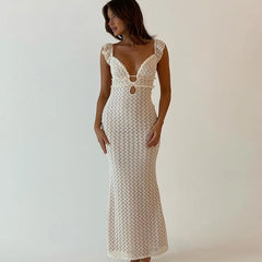 Tie Cut Out Backless Sleeveless Midi Dress