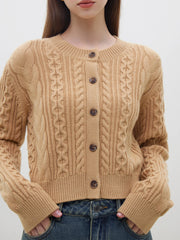 Twisted Flower Short Knit Cardigan