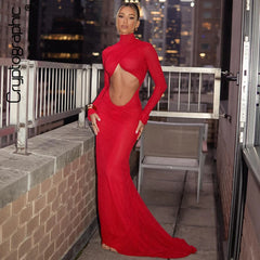 Red Ruched Cut Out Maxi Dress